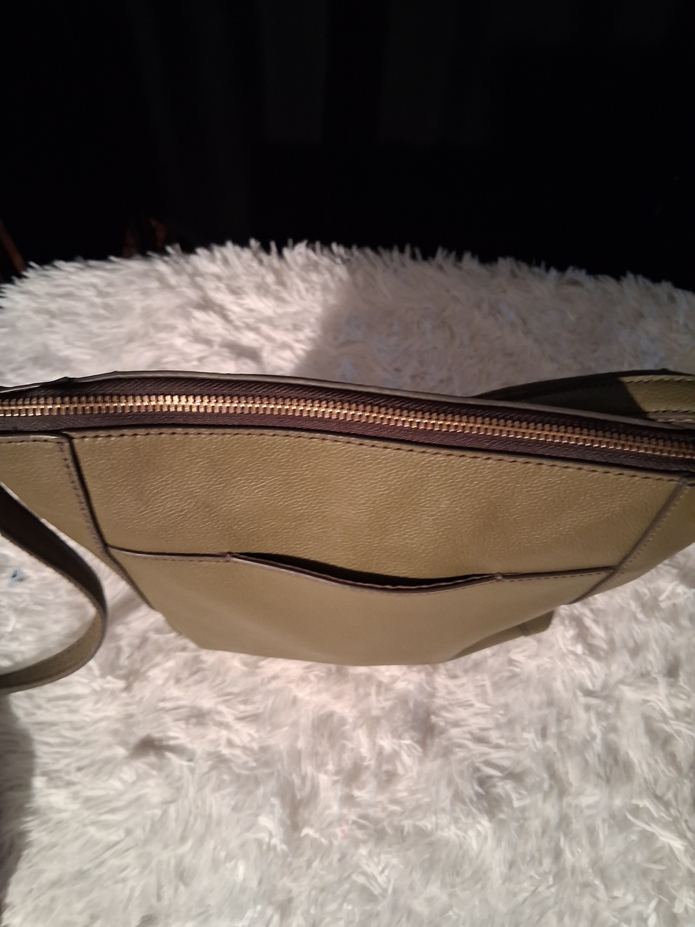 Fossil Olive Green Pebbled Leather Shoulder Bag - Picture 3 of 8